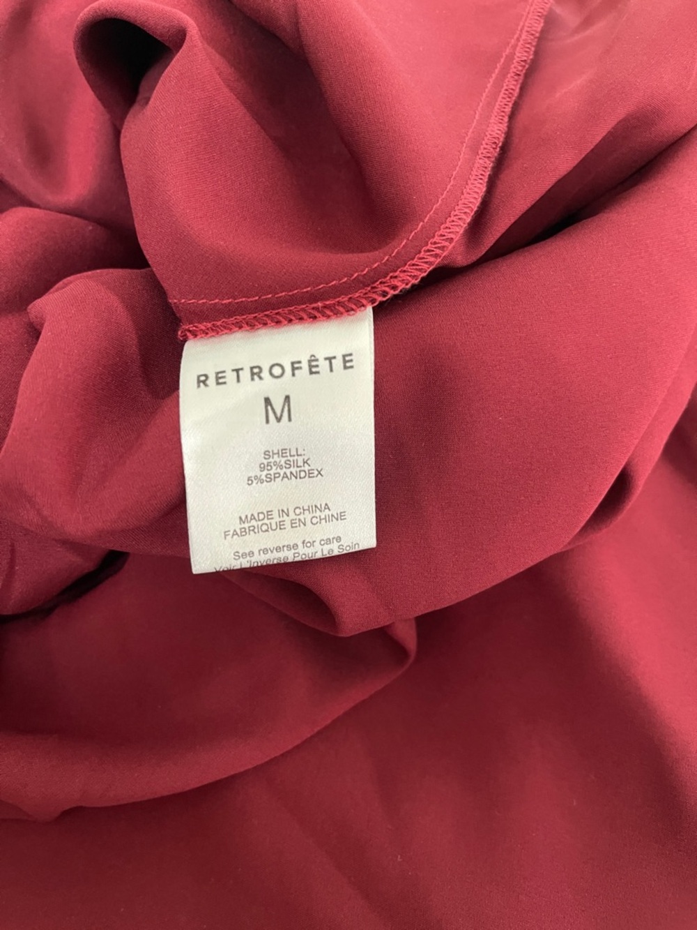 RETROFETE Keaton Strapless Silk Open Strappy Back Cabernet Red Maxi Dress Sz M - Picture 9 of 9